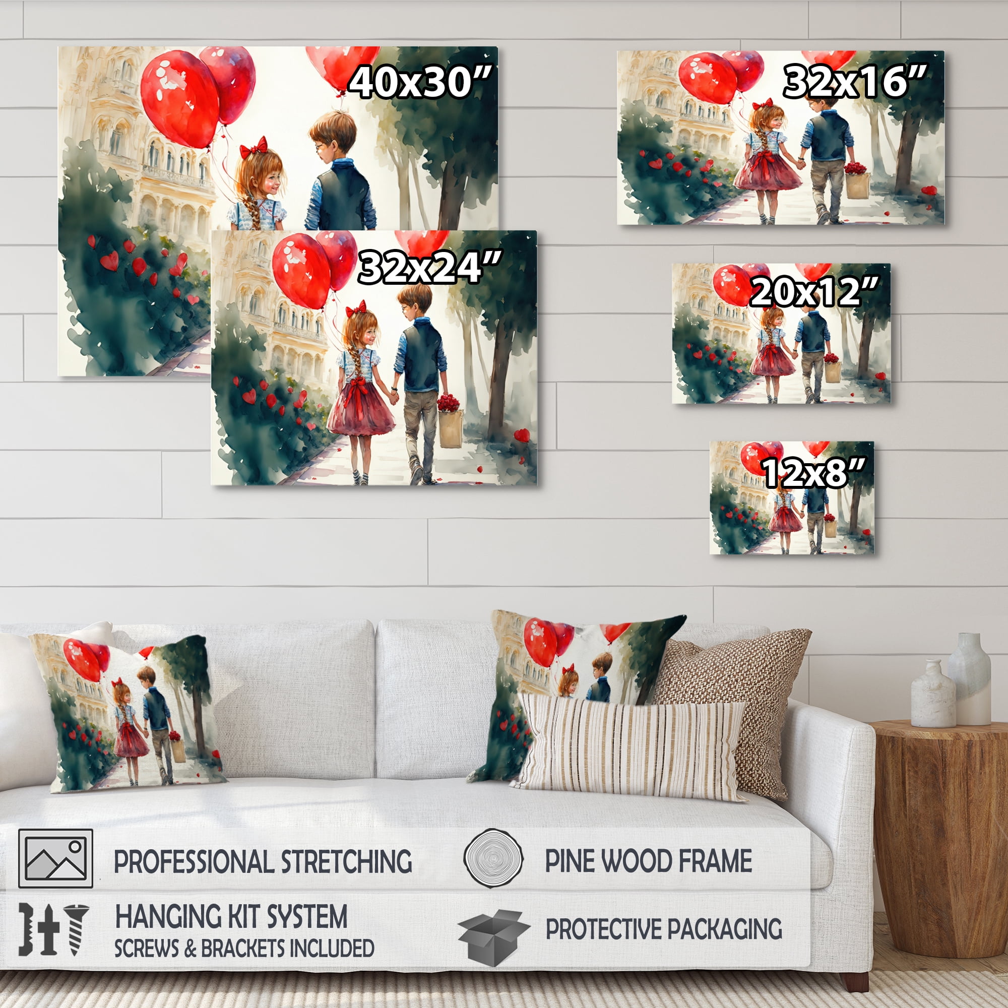 Designart Young Love Canvas Wall Art