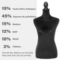 thumbnail image 2 of Maniqui Torso Femenino Afelpado Onof MTFAT Confección de Ropa Negro, 2 of 7