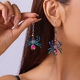 thumbnail image 2 of Gothic Spider Dangle Earrings for Women - Vintage Punk Halloween Jewelry with Colorful Crystals, -Cute Drop Earrings for Goth, Emo & Alternative Fashion, 2 of 5