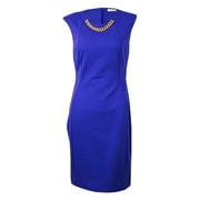 Calvin Klein Women's Chain-Neck Ponte Sheath Dress