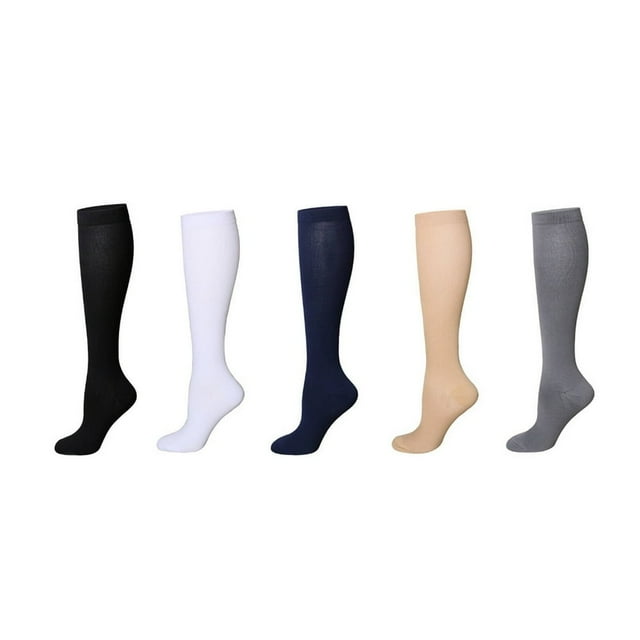 MesaSe 5Pcs Compression Socks Anti-Slip Design Men‘s Compression Socks Knee High Socks for Enhanced Comfort and Performance Black