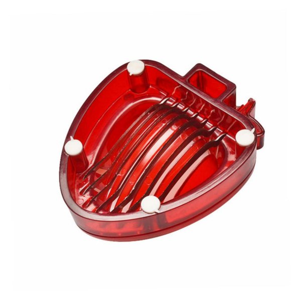 TIELUTT Slicer Strawberry Slicer Tool Huller Cutter Egg Divider Fruit Red Stainless Steel Portable Household Full Kitchen Set Apartment Must Haves for Women Acrylic Kitchenware 1970s Kitchenware Kitc