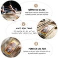 thumbnail image 2 of 1Pc Household Baking Pan Tempered Glass Plate Rectangular Salad Bowl (White), 2 of 5