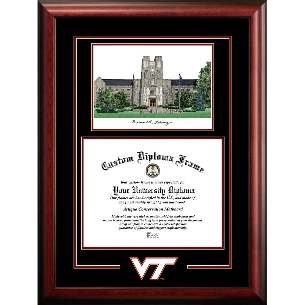 Virginia Tech Hokies 13.5 x 15.5 Spirit Graduate Diploma Frame