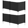 thumbnail image 1 of Costway 2 PCS Air Conditioner Fence 3 Panels with Metal Ground Stakes, No Dig Trash Can Black, 1 of 10
