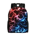 thumbnail image 1 of Adobk Red And Blue Lightning Print Water-Resistant Backpack for Work Travel College Durable Laptop Compartment Adjustable Straps, 1 of 8