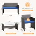 thumbnail image 2 of ELPOSUN Patio Furniture 4 Pieces Outdoor Wicker Rattan Chair Balcony Conversation Sets Porch Furniture Sectional Loveseat w Cushions and Table for Backyard Pool Garden (Grey-Blue), 2 of 8
