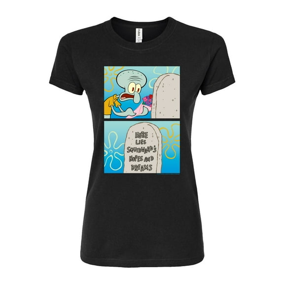 SpongeBob SquarePants - Squidward Hopes and Dreams - Juniors Fitted Graphic T-Shirt