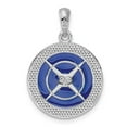 thumbnail image 4 of De-Ani Sterling Silver Rhodium-Plated Polished Enameled Compass Pendant, 4 of 4