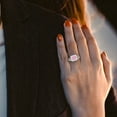 thumbnail image 5 of Clara Pucci 18K White/Rose Gold Emerald Cut 1Ct Simulated Pink Diamond Engagement Ring + Matching Band - Luxury Box Included, 5 of 7