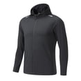 thumbnail image 4 of Ceisia Men's Gradient Color Hooded Zipper Up Long Sleeve Sports Jacket Moisture Wicking Quick Dry Slim Fit Cycling Top Black M Gifts, 4 of 8