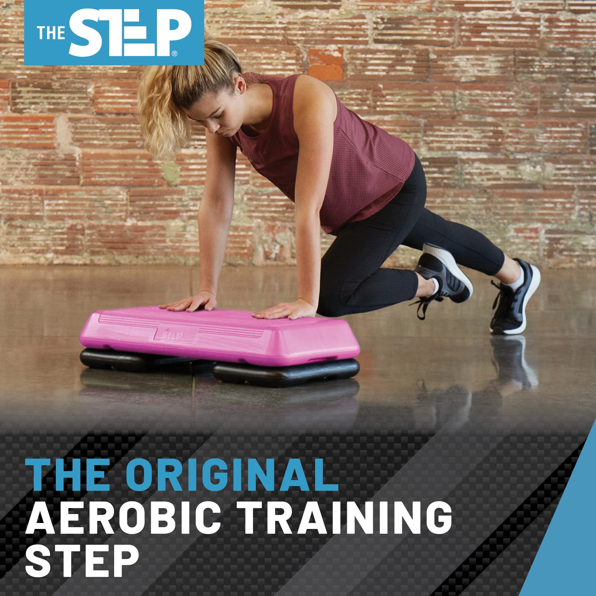 The Step Circuit Size Platform with Two (2) Freestyle Risers - Pink