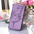 thumbnail image 5 of SaniMore Case for Samsung Galaxy S23 Plus (6.6"), PU Leather Full-body Protective Cover with Luxury Embossed Butterfly [Wrist Strap & Card Slots & Flip Kickstand] Stylish Wallet Case, Lightpurple, 5 of 11
