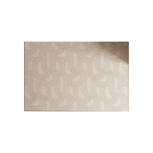 Feltree Beige Striped Polyester Area Rug 50x80cm, Non-Slip Living Room Carpet for Bedroom/Balcony, Machine-Washable Floor Mat