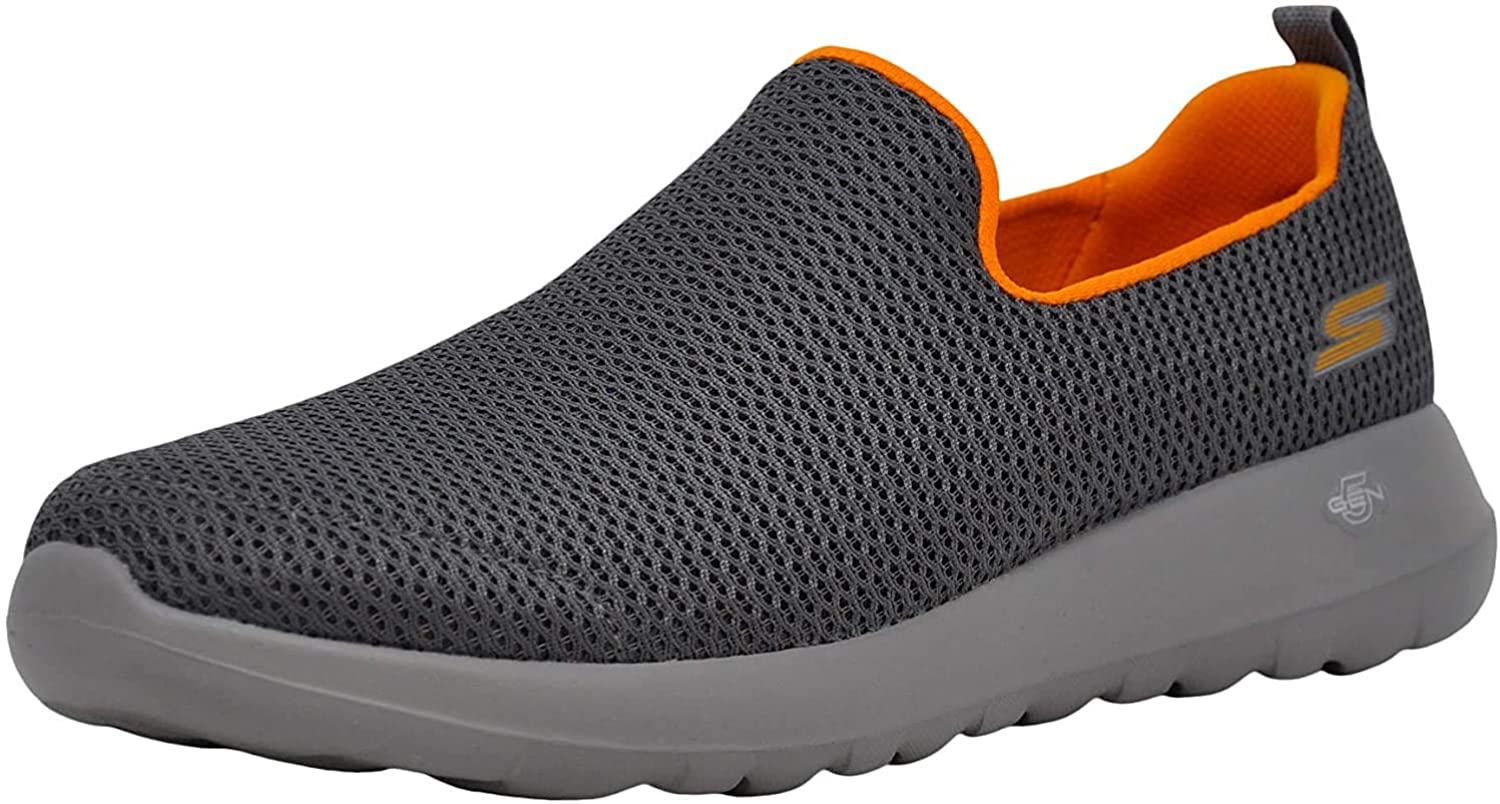 お洒落 Skechers Men's Go Max-Athletic Air Mesh Slip on Walking Shoe%ｶﾝﾏ%  Charcoal Orange%ｶﾝﾏ% 12 X-Wide US