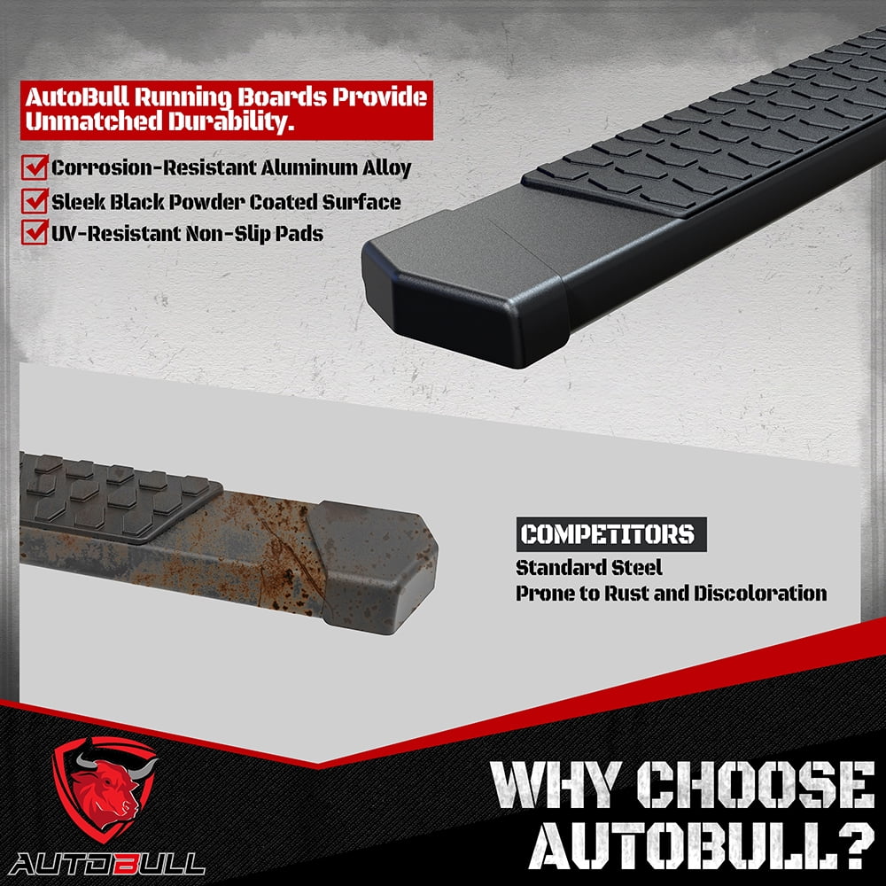 AutoBull 6" Running Boards for 2007-2021 Tundra Crew Max Cab Side Steps Truck Nerf Bar
