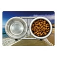 thumbnail image 1 of Big Sur Pet Mat for Food and Water, Pacific Coastline Beach Panoramic Photo with Sky and Ocean California, Non-Slip Rubber Mat for Dogs and Cats, 18" X 12", by Ambesonne, 1 of 2