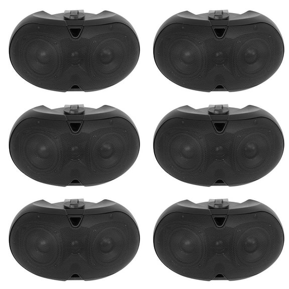 (6) Rockville D4-70 BLACK Dual 4" 70v Commercial/Restaurant Wall Mount Speakers