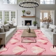 thumbnail image 4 of Pink Seashell Area&nbsp;Rug 6x9ft Nautical Non-Slip&nbsp;Washable Square&nbsp;Rugs Soft Felt Indoor Floor Mat for Bedroom Kitchen Living Room Bathroom, 4 of 9