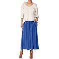 thumbnail image 5 of QAFOPEH Women High Waisted Pleated Solid Color Long Skirts With Pocket, 5 of 5