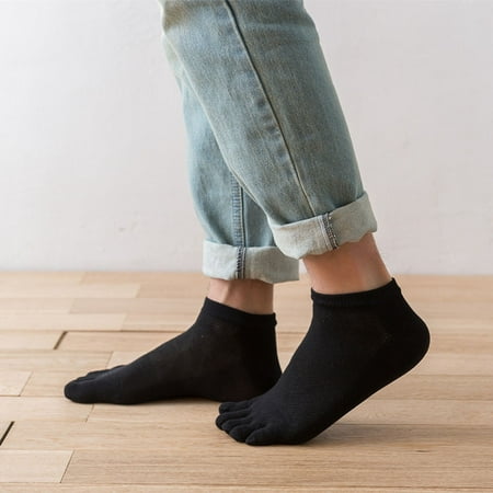 

Womens Socks 3 Pairs 3 Pairs Casual Solid Color Anti-Odor Bamboo Fiber Socks Breathable Five-toe Sock
