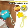 thumbnail image 3 of Daily Mix Store Cute Translucent Star for AirPods Case, Bluetooth Earphone Protective Cover for AirPods Pro 1/2/3/4, Cartoon Silicone Case with Lanyard and Pendant, 3 of 9