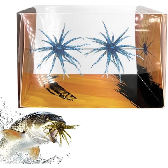 Tentacle Creature Lure, Soft Plastic Baits for Bass Fishing, Sea Urchin Soft Worm for Drop Shot, Wacky Rig/Neko Rig and Finesse, Slow Sinking
