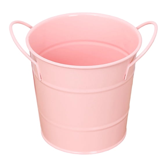 JOGZMZ Metal Mini Bucket with Double Handles - Candy Color Iron Desktop Organizer for Pens, Pencils, Makeup Brushes & Small Plants