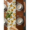 thumbnail image 5 of Hokiten Table Runners 36 Inches Long Dress Scarves, Sunflower Farmhouse Kitchen/Dining Table Runner, Short Coffee Tablerunners, Green Botanical Yellow Spring Summer Floral 13x36 Inch, 5 of 7