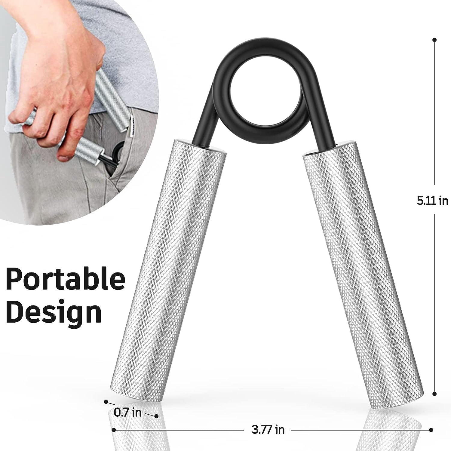 300 LB Heavy Duty Hand Grip Strengthener – Metal Grip Trainer for Forearm, Wrist & Finger Exercise