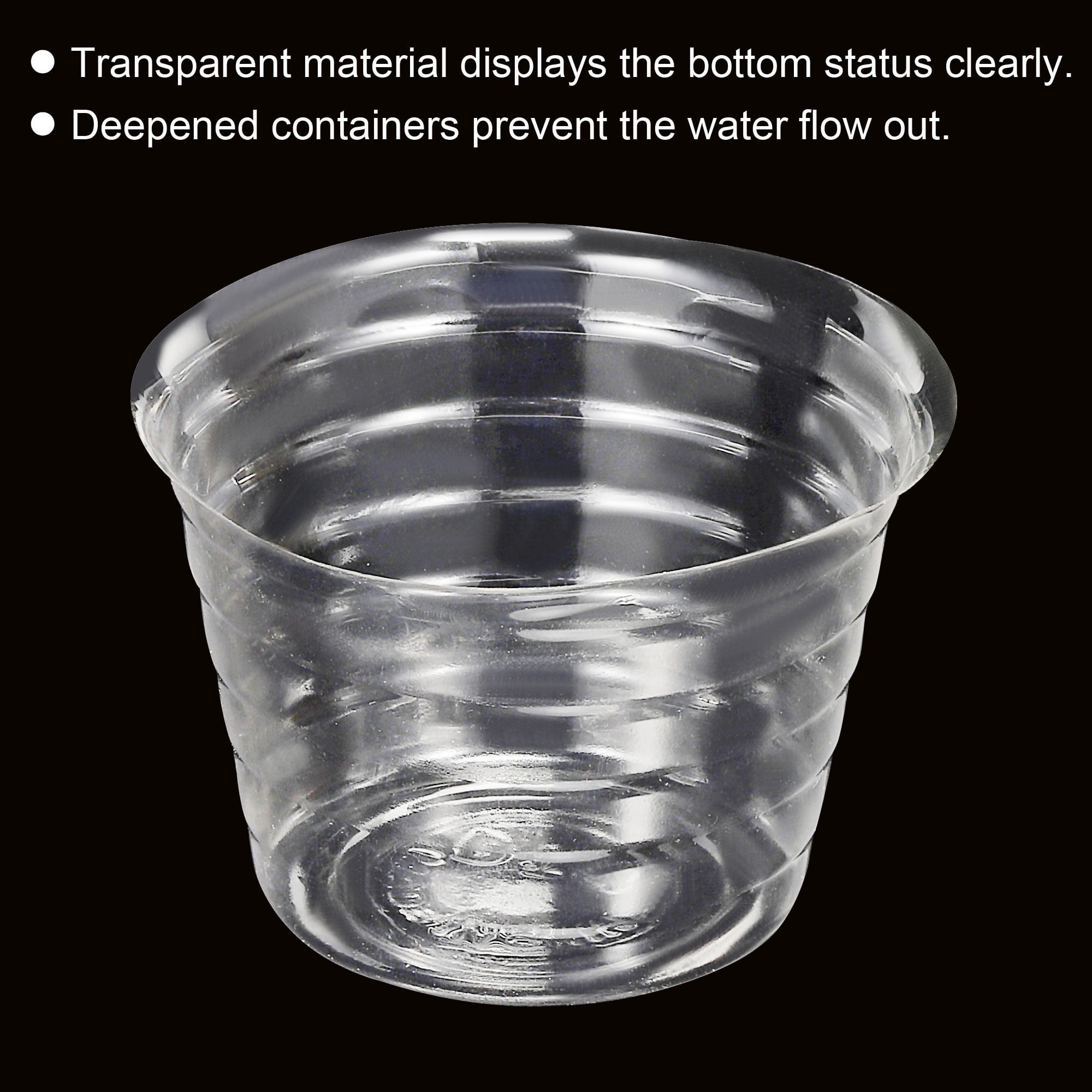 Unique Bargains 4.3" Plastic Round Plant Pot Saucer Flower Drip Tray, Clear 10 Pack