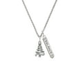 thumbnail image 2 of Delight Jewelry Silvertone Christmas Tree Zig Zag Silvertone Balance Bar Charm Necklace, 23", 2 of 4