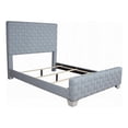 thumbnail image 2 of Reah Queen Size Bed, Light Teal Blue Chenille, Gray Panel Headboard, 2 of 7