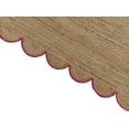 thumbnail image 4 of Scalloped Natural Jute Area Rug, Natural Red Boho Scallop Colored Trim, 4 of 4