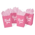 thumbnail image 2 of Bolsas de regalo DjinnGlory Thank You de papel rosa, paquete de 50 con asas, 2 of 9