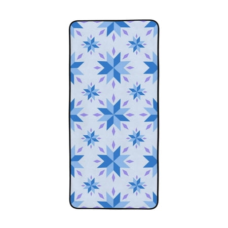 LNWH Bath Towel  Star Snowflake Blue Pattern Absorbent Coral Fleece Bath Towel for Bathroom  Gym  Beach-27x55in