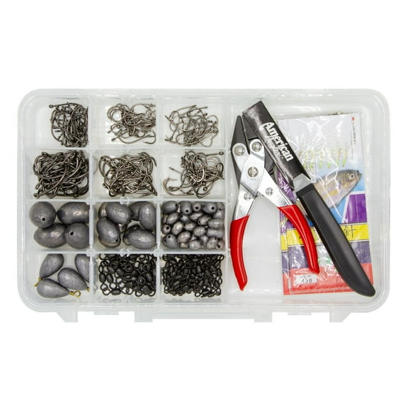 Rite Angler Complete Tackle Kit- Rigs, Hooks, Sinkers, Swivels for Saltwater and Freshwater Fishing 268 pcs.