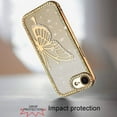 thumbnail image 3 of For iPhone 17E / 16E / SE4 Electroplated Butterfly With Diamonds Glitter Shimmer Hybrid Case - Gold, 3 of 3