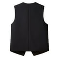 thumbnail image 3 of Fsqjgq 2024 Fall Sleeveless Blazer Vest Fully Lined Button Fashion Casual Open Front Work Vest Tops Formal Business Dressy Suit Vest Jackets Outwear, 3 of 5