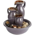 thumbnail image 2 of Triple Jug 8 1/4" High Small Zen Modern Indoor Outdoor Decor Ceramic Tabletop Fountain Outside Garden Patio, 2 of 6