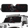 thumbnail image 2 of FUIALDOLG Goth Skull Raven Crow Windshield Sun Shade Sun Visor for Car Off-road Vehicle Front Window Keep Vehicle Cool Protect Your Car from UV Rays, 2 of 7