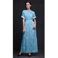 thumbnail image 4 of Bimba Robe Longue Maxi en Rayonne Imprimée de Feuilles de Pacanier pour Femmes avec Fente Latérale - Grand, 4 of 6