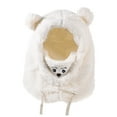 thumbnail image 4 of Raindrops  Bear Costume Plush Warm Hat Girl Ladies Women Caps Hats Miss White, 4 of 8