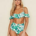 thumbnail image 2 of Dippinâ€™ Daisyâ€™s Flounce Ruffle Sleeve Bikini Swim Top Palm ( M ), 2 of 2