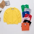 thumbnail image 5 of WIBACKER 2-10T Kids Boys Girls Long Sleeve Zip Up Cotton Sweatshirt Solid Color Sweater Jacket Coat Tops, 5 of 7