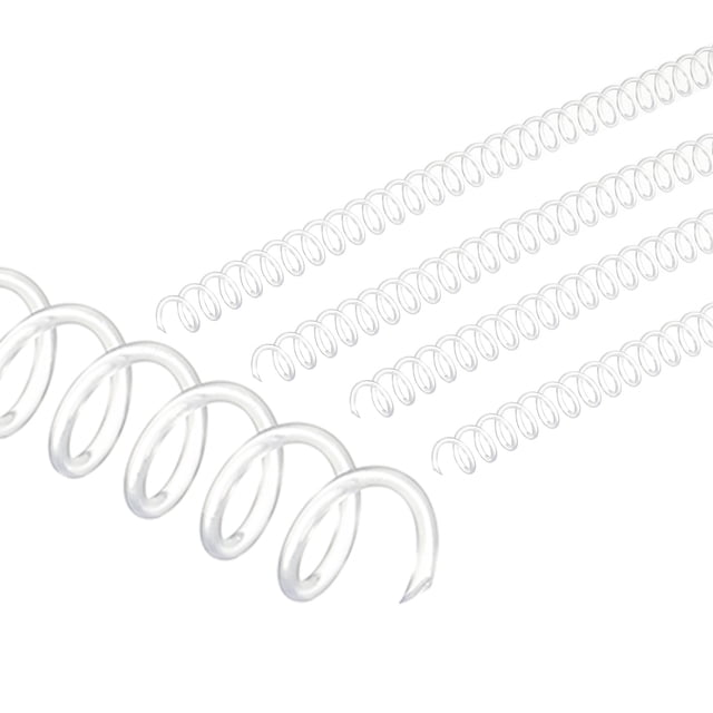 Bobinas de encuadernación de plástico Uxcell de 10 mm (3/8"), 50 piezas, espirales de encuadernación para 75 hojas, transparente
