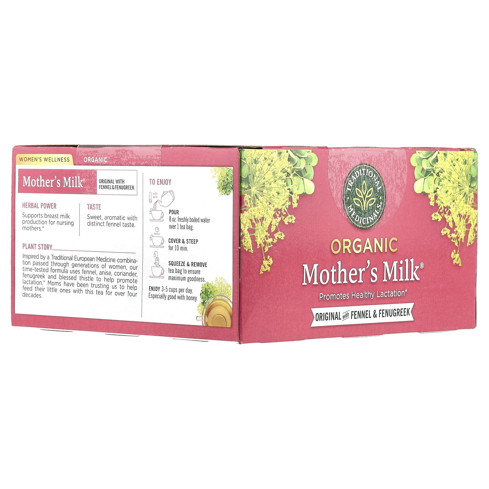 Traditional Medicinals Organic Mother's Milk®, Original with Fennel & Fenugreek, Caffeine Free, 48 Wrapped Tea Bags, 2.96 oz (84 g)
