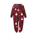 thumbnail image 4 of Family Christmas Pajamas Matching Sets, Red Hooded Zipper Onesie Jumpsuit with Snowman Print, Funny Matching Family Christmas Pajamas Sleepwear Loungewear for Couples, Women & Men, 4 of 4