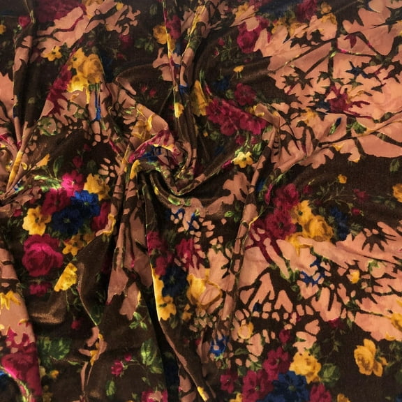 LSV Multi Floral Garden Burnout Velvet