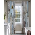 thumbnail image 4 of Blue Grey Wooden Sheer Curtains 84 Inch Length 2 Panels Set for Living Room/Bedroom, Farmhouse Barn Sunflowers Retro Kitchen Curtains Grommet Semi-Sheer Curtains Drapes Window Treatments 42"x84"x2, 4 of 7